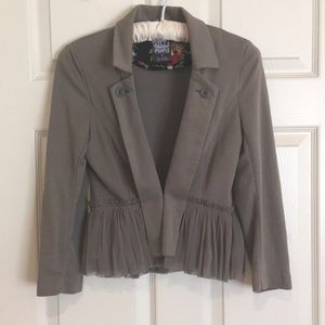 Free People jersey blazer with ruffle